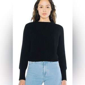 American Apparel black cropped fisherman’s sweater size US women’s XL.